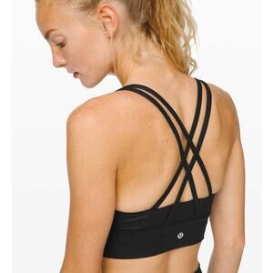 Lululemon Energy Bra Long Line Foil Black Size 6